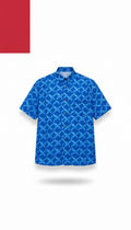 Electric Blue Patterned Shirt